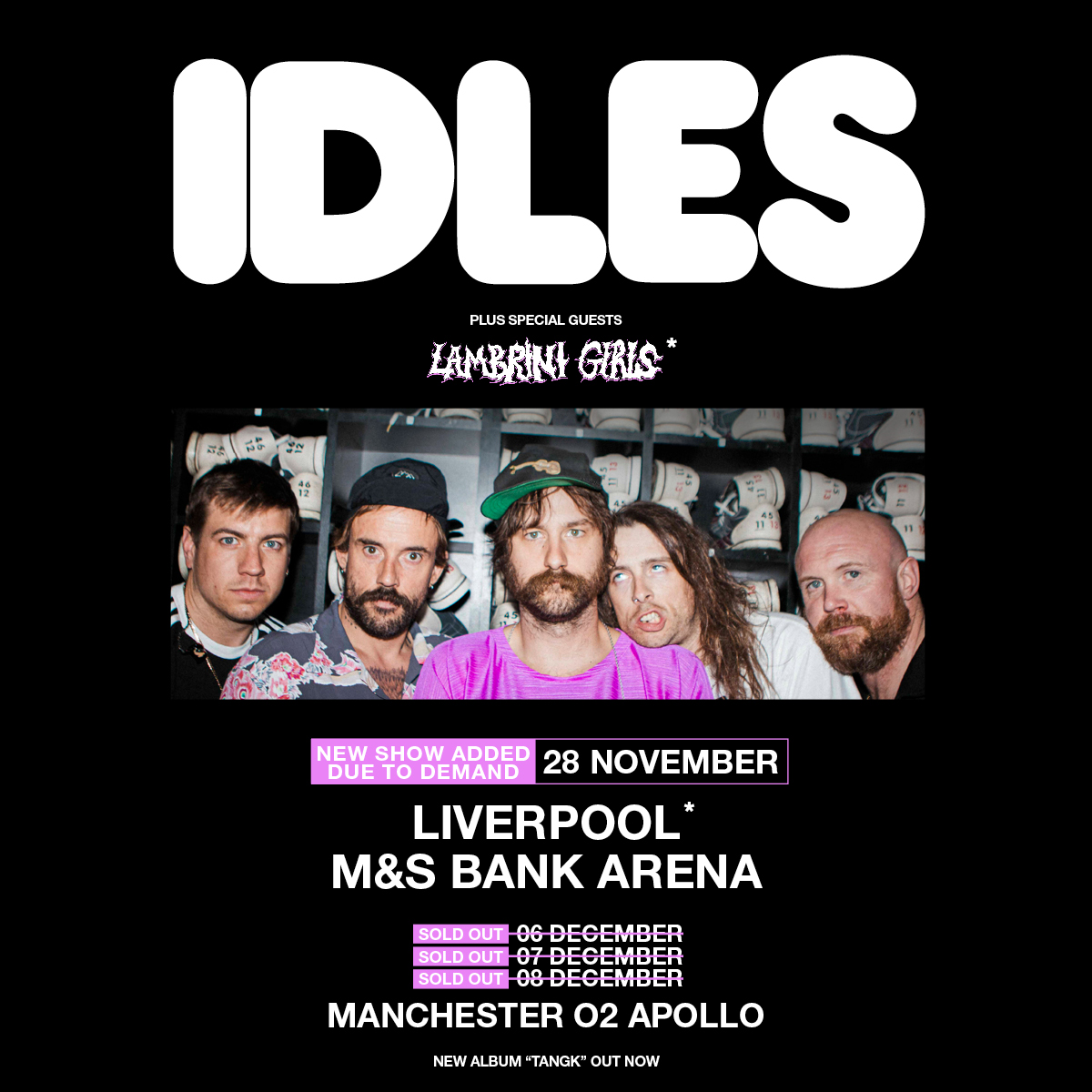 IDLES EXTEND WORLD TOUR WITH ADDITIONAL SHOW AT LIVERPOOL’S M&S BANK ARENA ON THURSDAY 28TH NOVEMBER